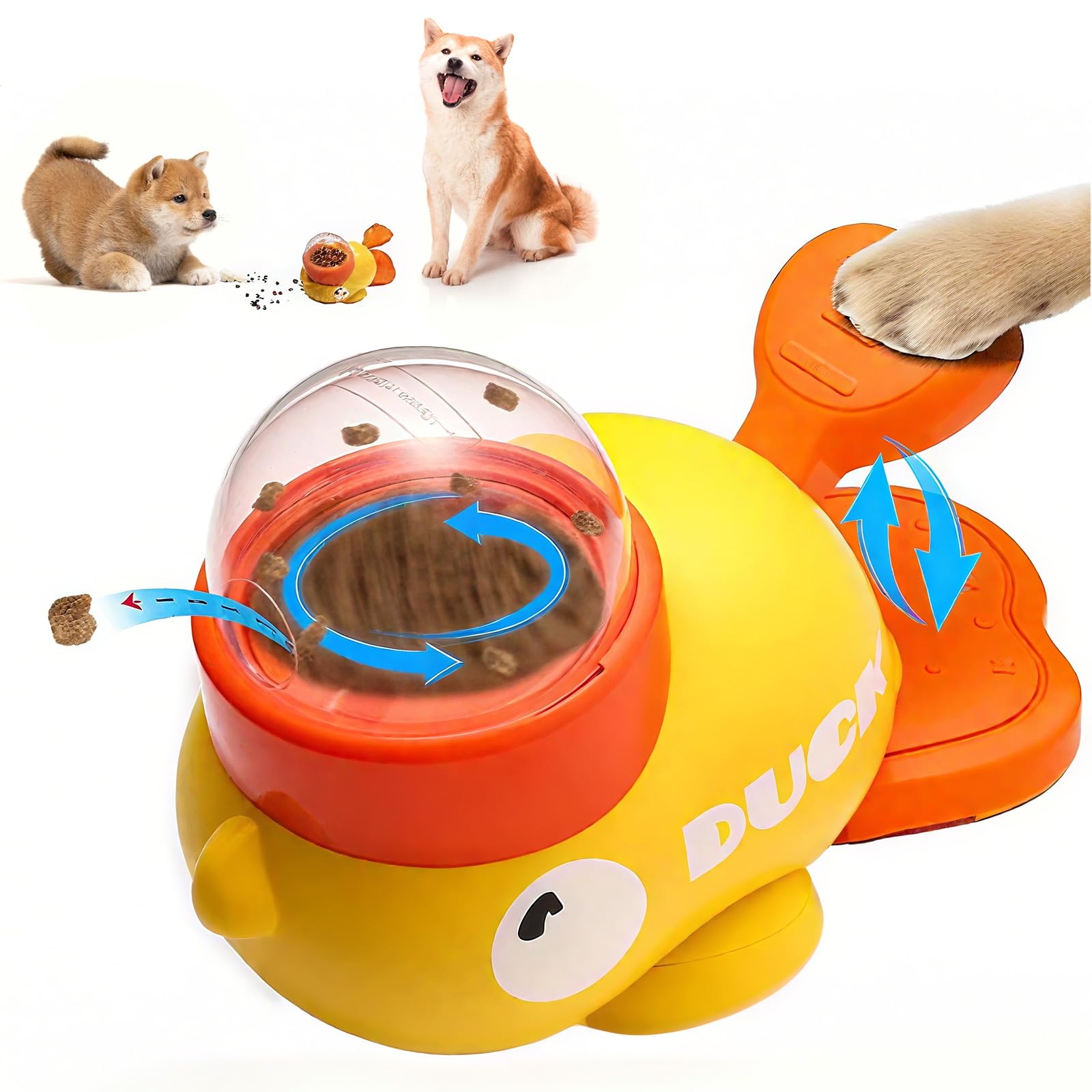 

Byarei 2-in-1 Automatic Dog Feeder with 3 Lids, Prevents Dogs from Eating Too Much, Provides Stress Relief, and Provides Treats for Your Dog While