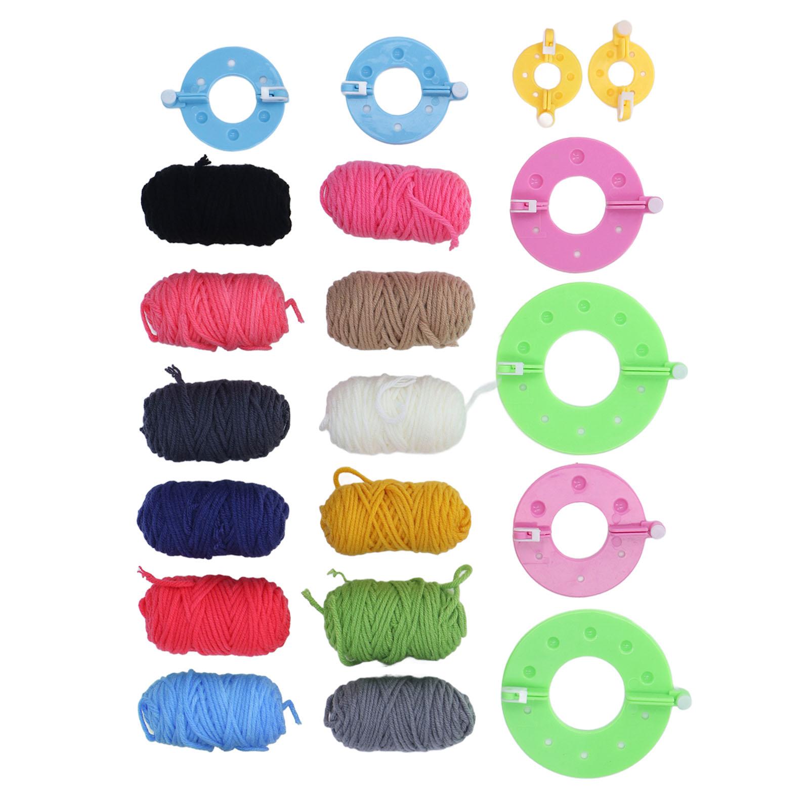 

Pompom Maker 4 Different Sizes Easy Operation Plastic Pom Maker with 12 Color Yarn for DIY Craft
