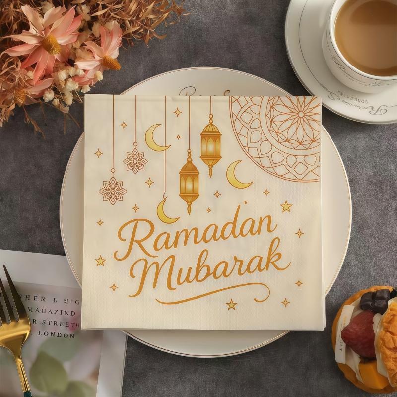 Pack of 20 Premium Disposable Napkins Feature Gold Foil Embellishment Ideal for Holiday Celebration Party Supplies
