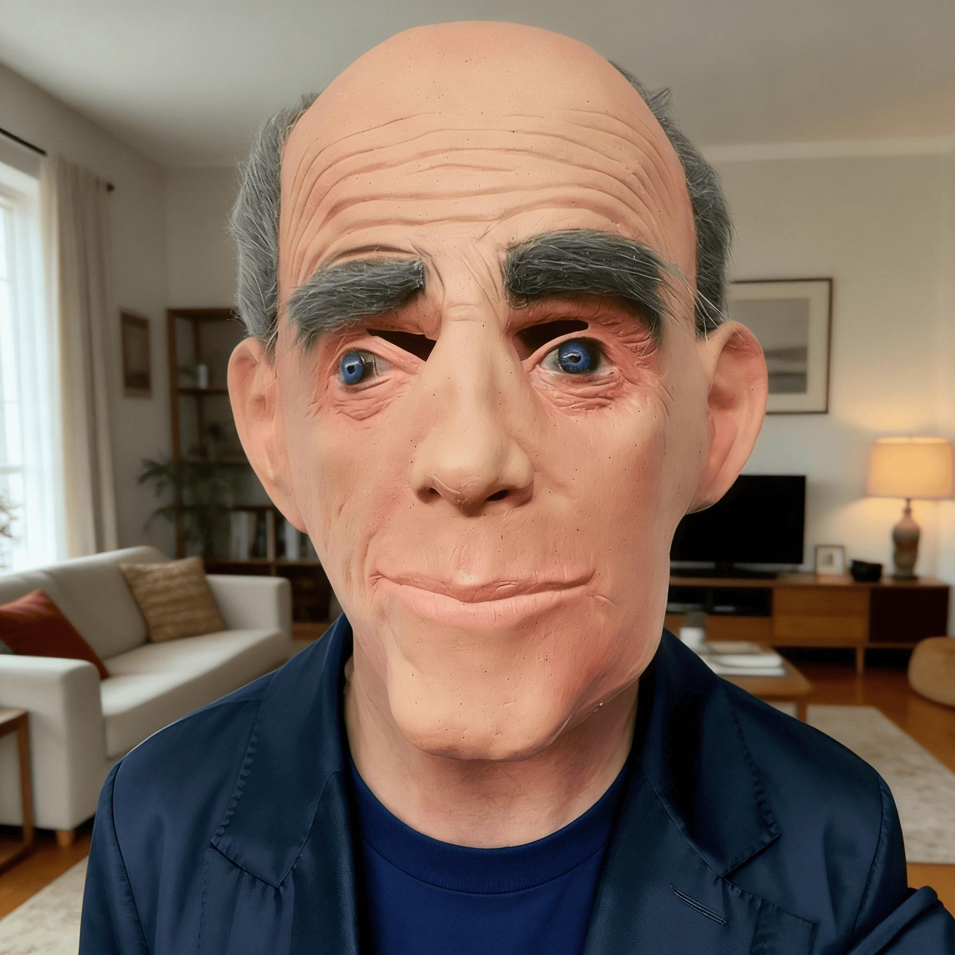 Halloween character costume old man mask, headgear, horror mask, realistic old man mask Mediterranean Old Man