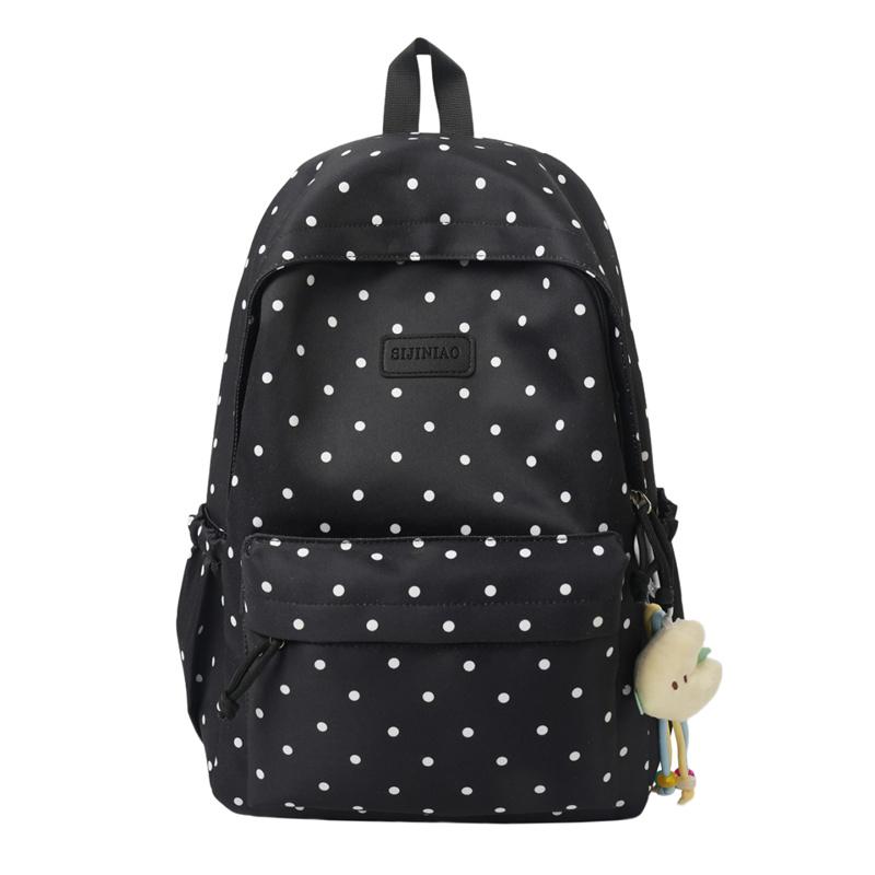 Lightweight Student Schoolbag Dot Print Commuter Backpack