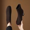 Krazing Pot Cow Suede Nubuck Winter Round Toe Chelsea Boots Med Heels Zipper Crystal Heels Women Ankle Boots