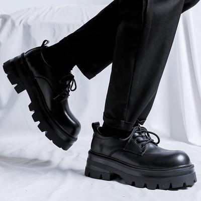 Herbst Neue Streetwear Mode Business Casual Dicke Plateauschuhe Erhöhen 8CM Leder Hochzeitsschuhe Harajuku Koreanische Mode Schuhe