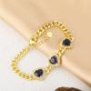 New Light Luxury Micro-inlaid Zircon Geometric Love Color Zircon Pendant Bracelet for Women