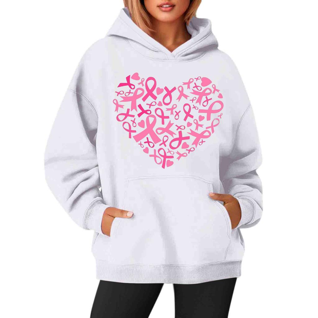 Women's Round-Neck Long-Sleeved Printed Top Hooded Sweatshirt