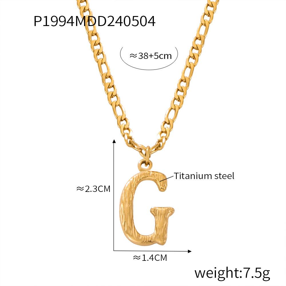 Simple Light Luxury Titanium Steel 26 Letter Necklace Niche Non-Fading Necklace Gold Tree Pattern Jewelry