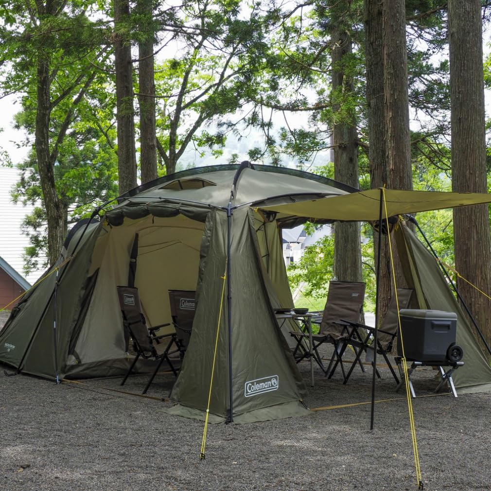 Coleman Round Screen House Camping Tent 2024 Model 2210742 2-Room (Family Accommodation) (Olive)