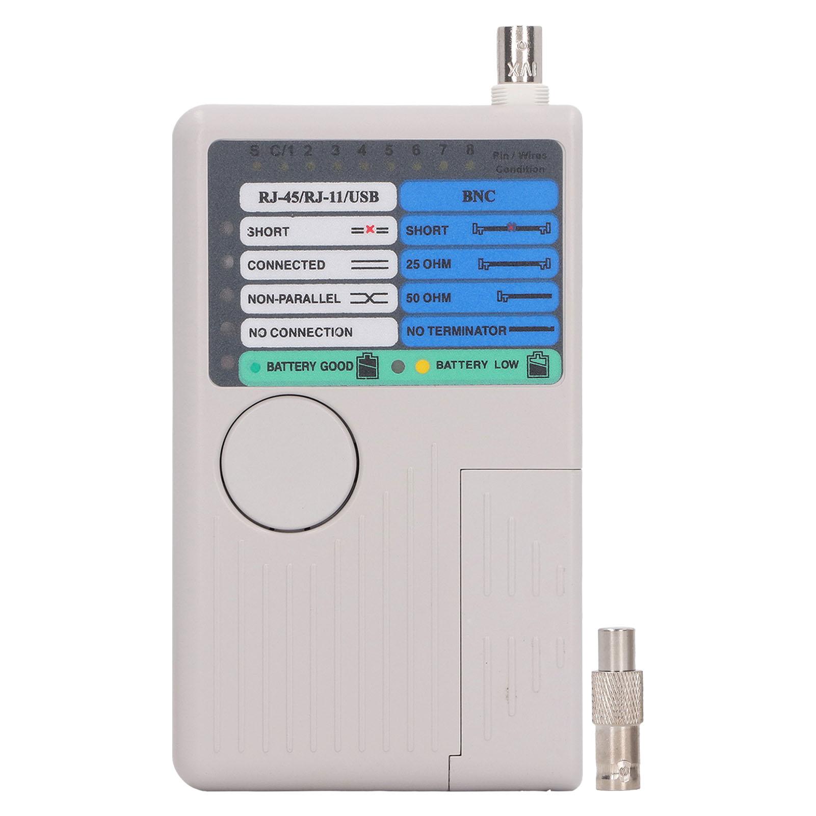 

Тестер кабелей 4 в 1 Быстрый отклик Съемный модуль Сеть Телефон BNC USB RJ11 RJ45 Коаксиальный кабель Метр 90м