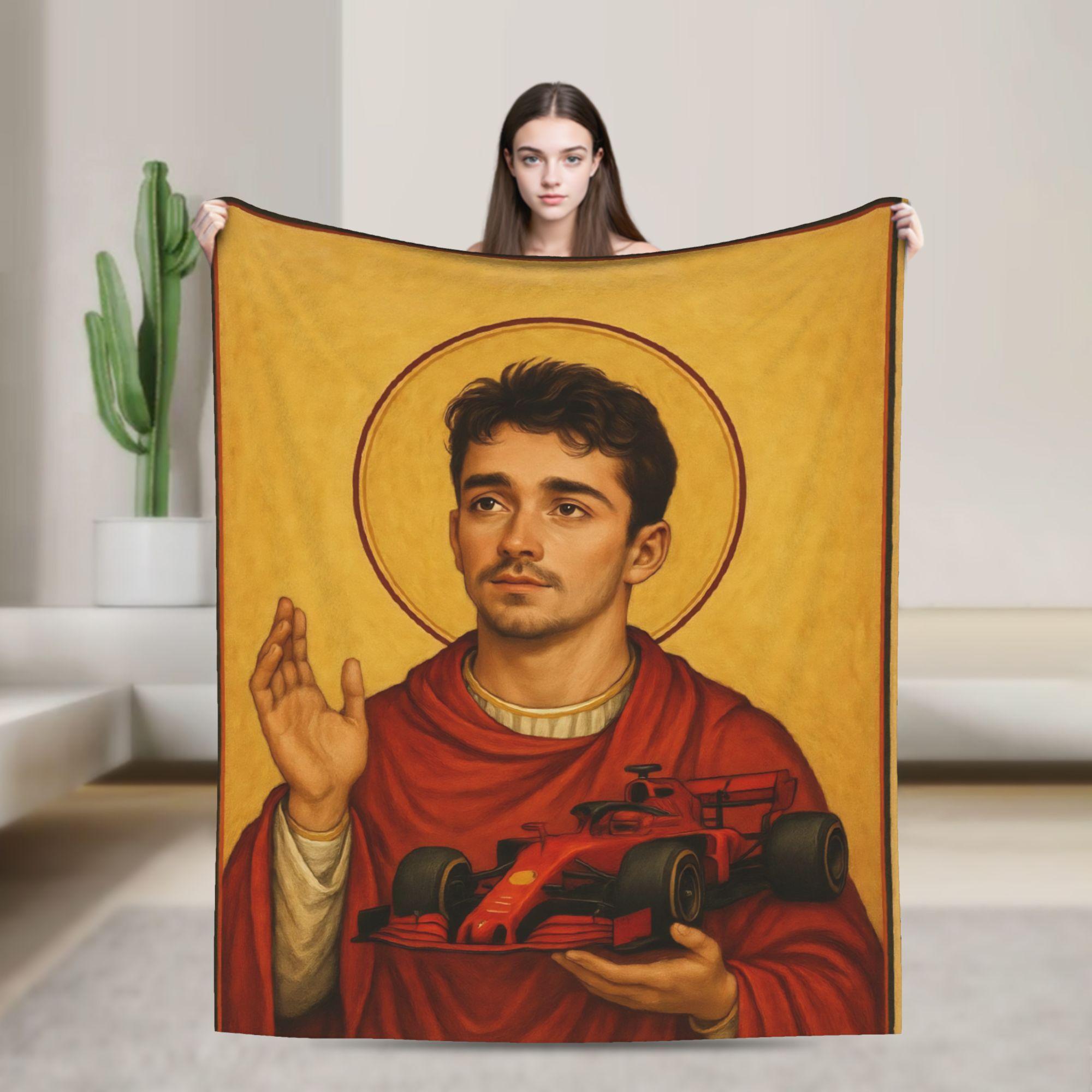 Charles Leclerc Jesus Funny Blanket  Travel Flannel Throw Blanket For Bedroom Soft Warm Design Quality Bedspread Gift 80x120cm(31x47inch)