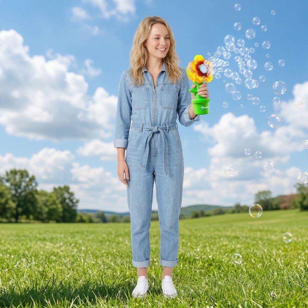 30ml Car-Mounted Sunflower Bubble Machine — Electric, Swinging, And Light-Up — The Bubble Toy For Kids