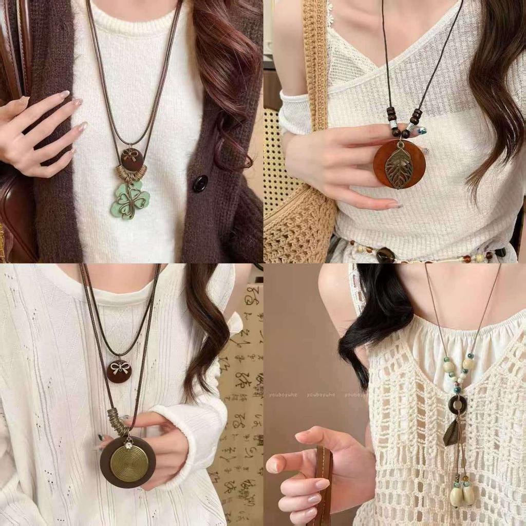 New Chinese Bohemian Retro Tassel Long Necklace Female Exotic Ethnic Style Pendant Versatile Neck Accessories