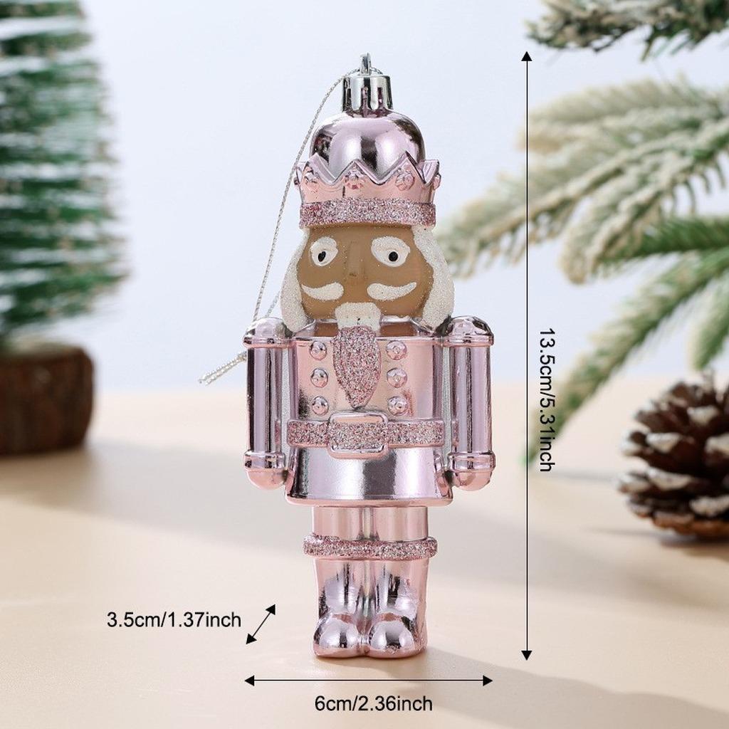 New Year Cute Cartoon Electroplated Plastic Christmas Hanging Ornament Xmas Tree Decoration Pendant for Holiday Festival Decor