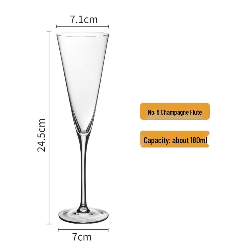 ZISIZ Lead-Free Crystal Champagne Flute