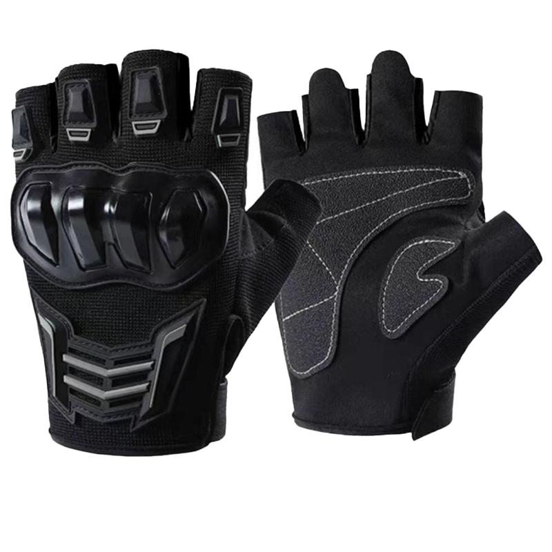 Bituozhe Unisex Hard Shell Half-Finger Cycling Gloves
