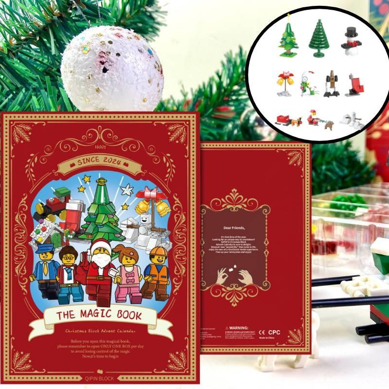 Block Building Christmas Blind Box Book Assembly Toy Puzzle Santa Gift Xmas