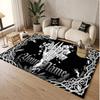 Skull Gothic Theme Soft Crystal Velvet Rug Custom Name & Text Print Non Slip Floor Rug for Bedroom Living Room