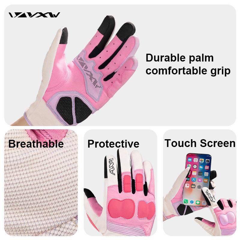 VXW Motorradhandschuhe Schützende PVC-Schale Wasserdicht Touchscreen Rutschfest Vollfinger Moto Racing Motocross Guantes für Frauen