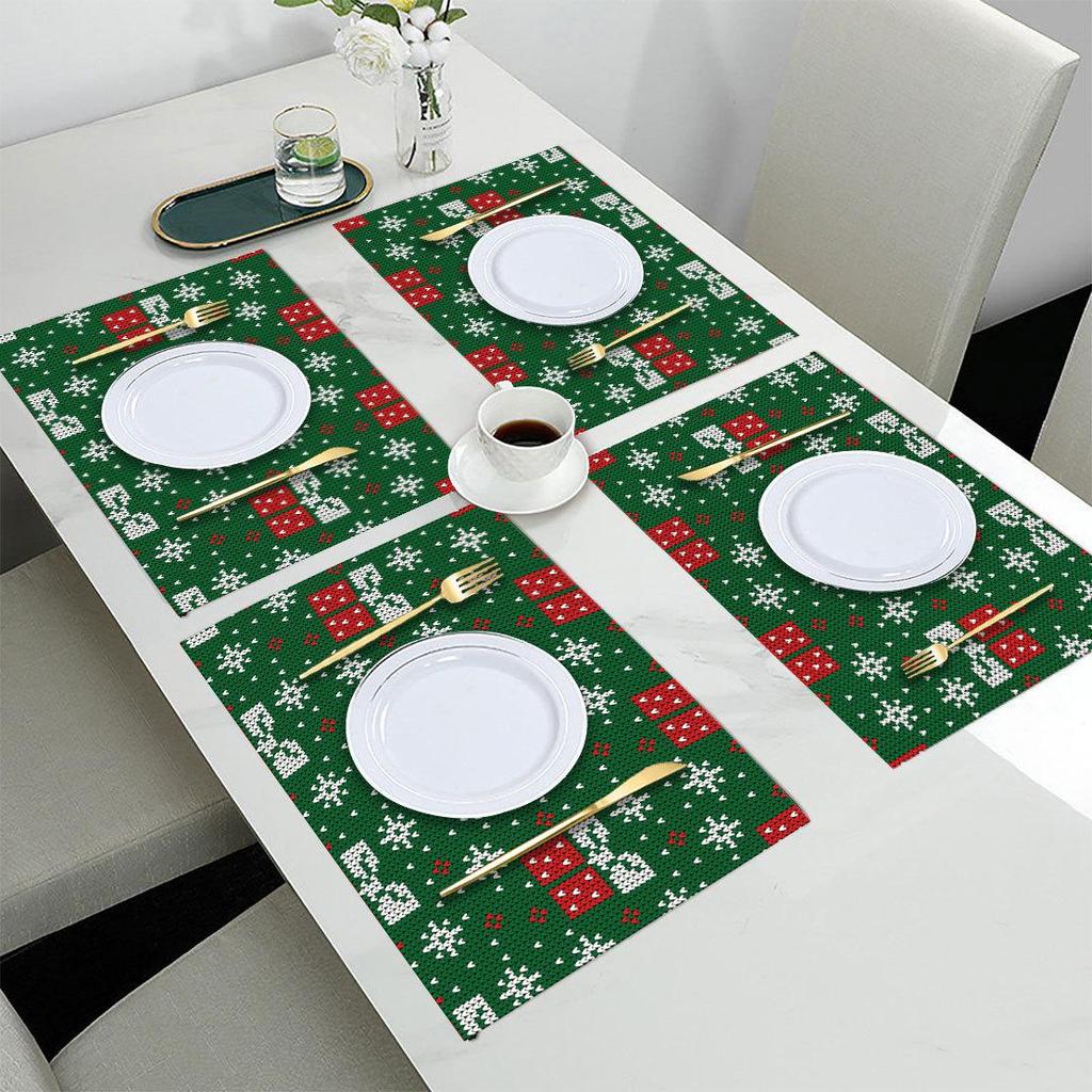 Neue dekorative Weihnachts-Schneeflocken-Tischsets – Festliches Winterdesign für europäische und amerikanische Partys