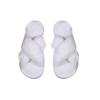 Fashion Cross opening spring and autumn home anti slip flat bottomed couple style fashionable and simple open toed hairy slippers