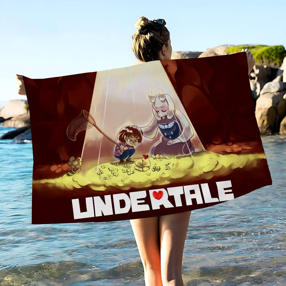 U-Undertale Anime Microfiber Blanket Quick Drying Beach Towels Oversized Printing Super Absorbent Pool Towel Blanket