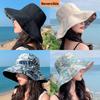 Summer New Printed Double Sided Fisherman's Hat with Large Eaves for Face Covering Sunscreen Hat for Women Outdoor Sun Hat