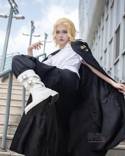 [Excellent Quality] Sochou Manjiro Sano Cosplay Costume with Wig, Embroidered Style, Tokyo Revengers, Adult Costume, School Festival, Event, Stage Out