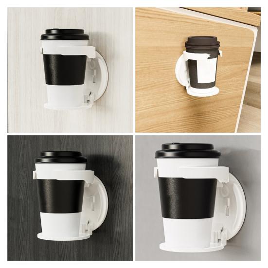 Foldable Cup Holder Portable Wall-Mounted Coffee Cup Holder Space-Saving Plastic Drink Holder for Water Cups Up to 83mm Multipurpose Storage Rack