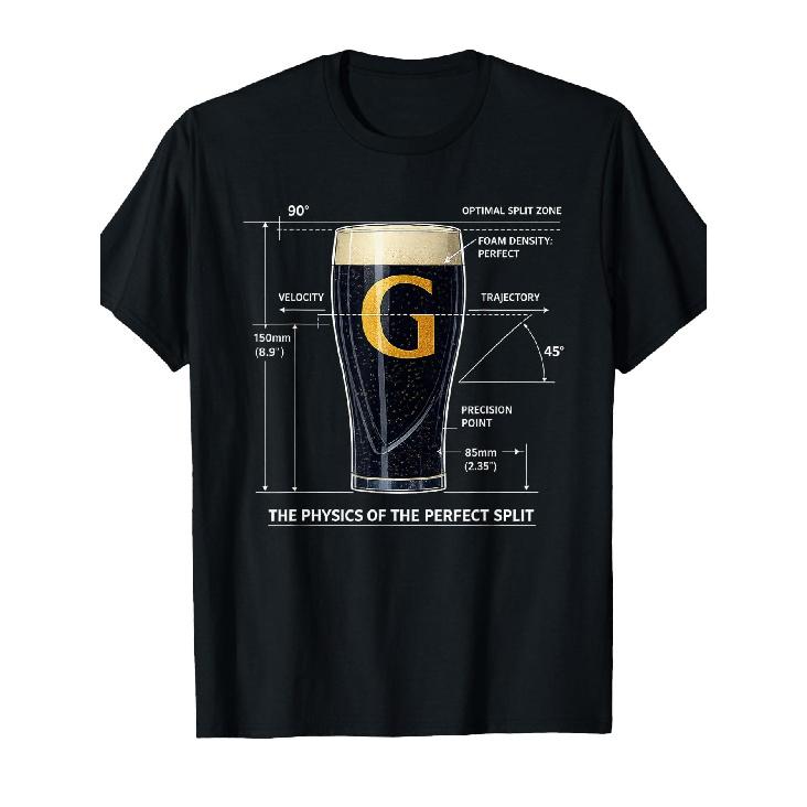 Physics of Perfect Split The G St Patricks Day Irish Drinks T-Shirt S чёрный