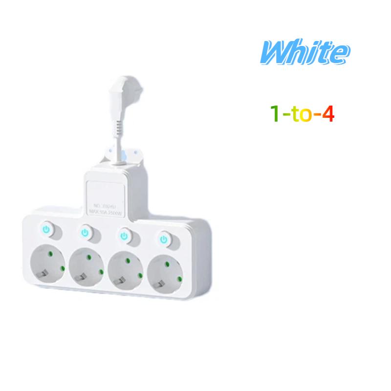 

EU Power Strip - 4 AC Sockets with Master Switch, Short Flexible Cord, Optional USB/Type-C Socket*4 білий