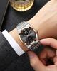 Men's Ultra-Thin Luminous Quartz Watch with Steel Band and Double Calendar, Waterproof.