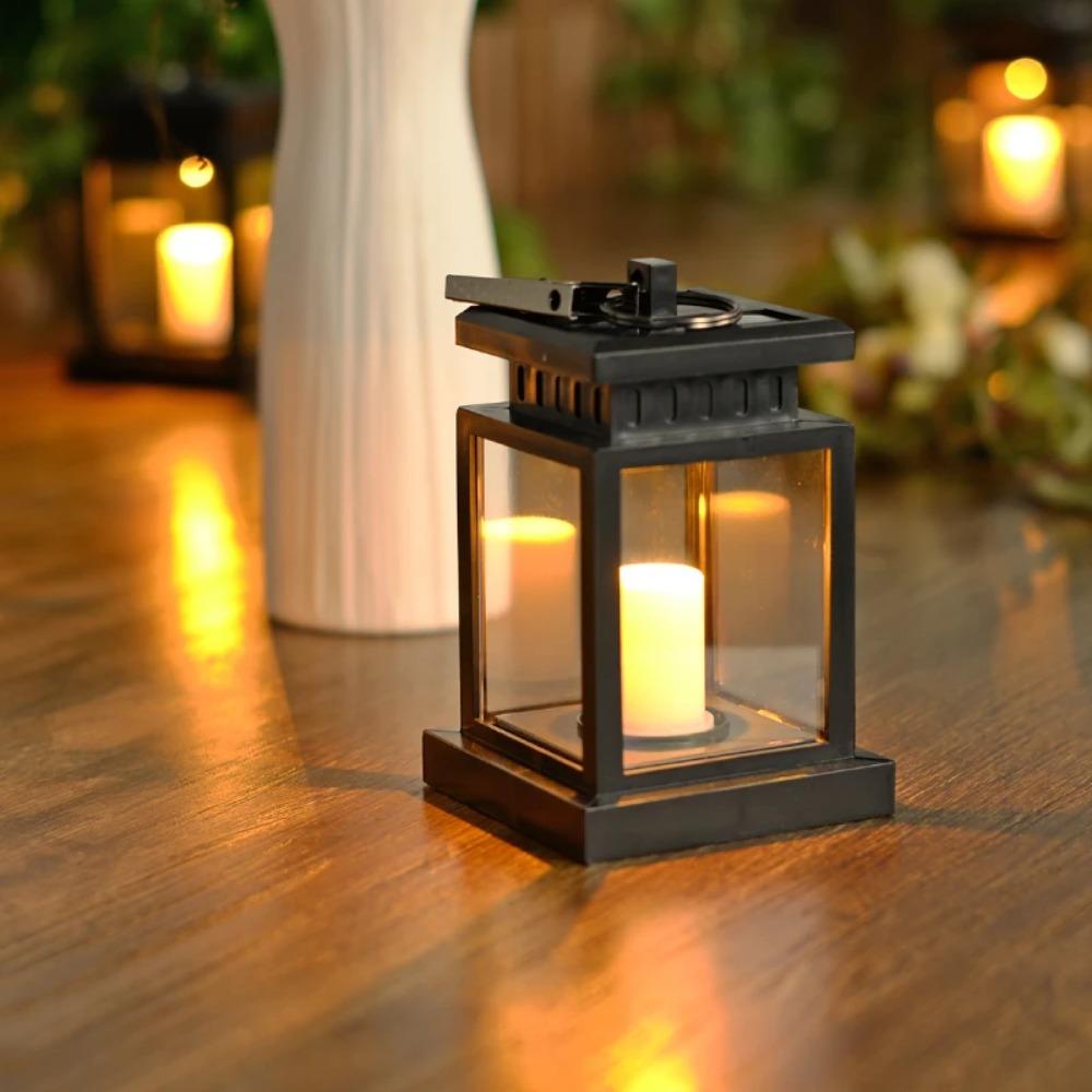 4/1Pcs Solar Kerze Laterne IP44 Drehbare Laterne Hängen Retro LED Kerze Licht Im Freien mit Clip Garten Wasserdicht Landschaft