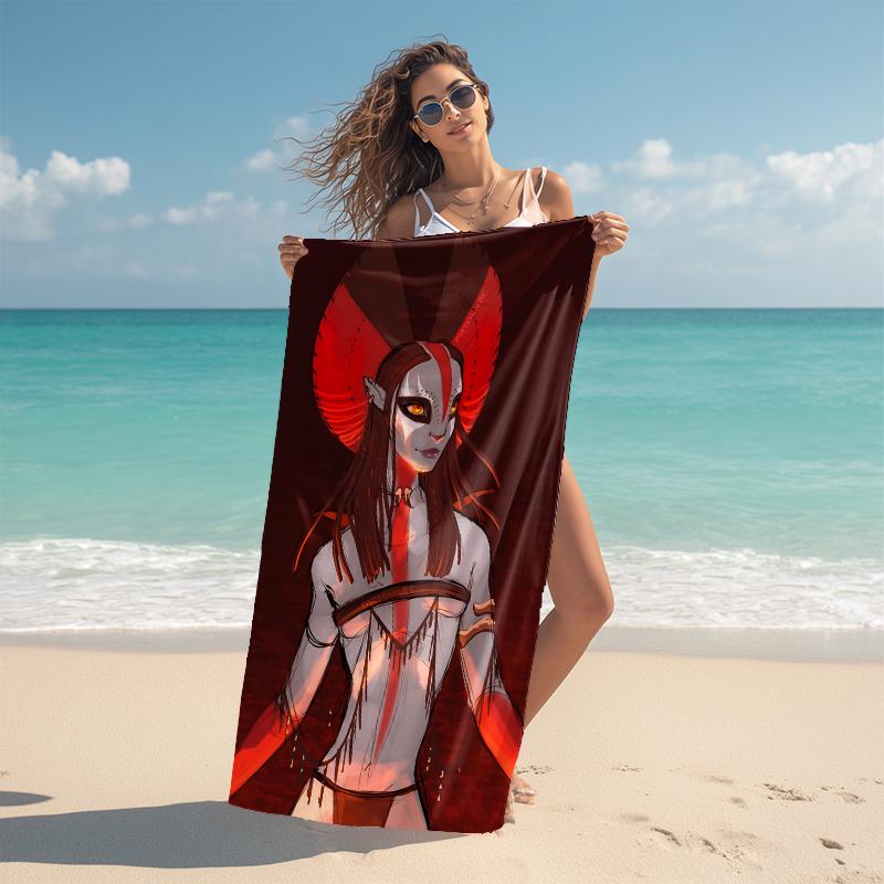 1Pc Avatar Blue Warrior Beach Towel Microfiber Beach Towel Thin Absorbent For Beach Swimming Yoga Bath Sports 0917284