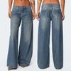 Moda damă ocazional versatilă vintage blugi cu picioare largi