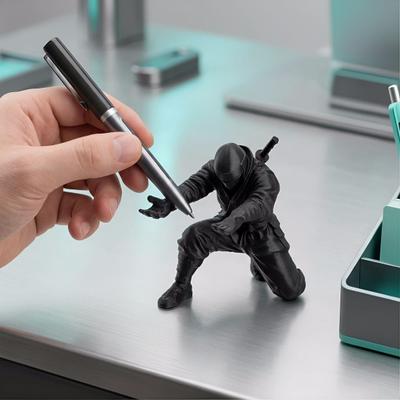 Yousheng Ninja Pen Holder 3D Printed Samurai Pencil Stand Warrior Figurine Desktop Organizer for Office Desk Accessories Gag Gift for Men