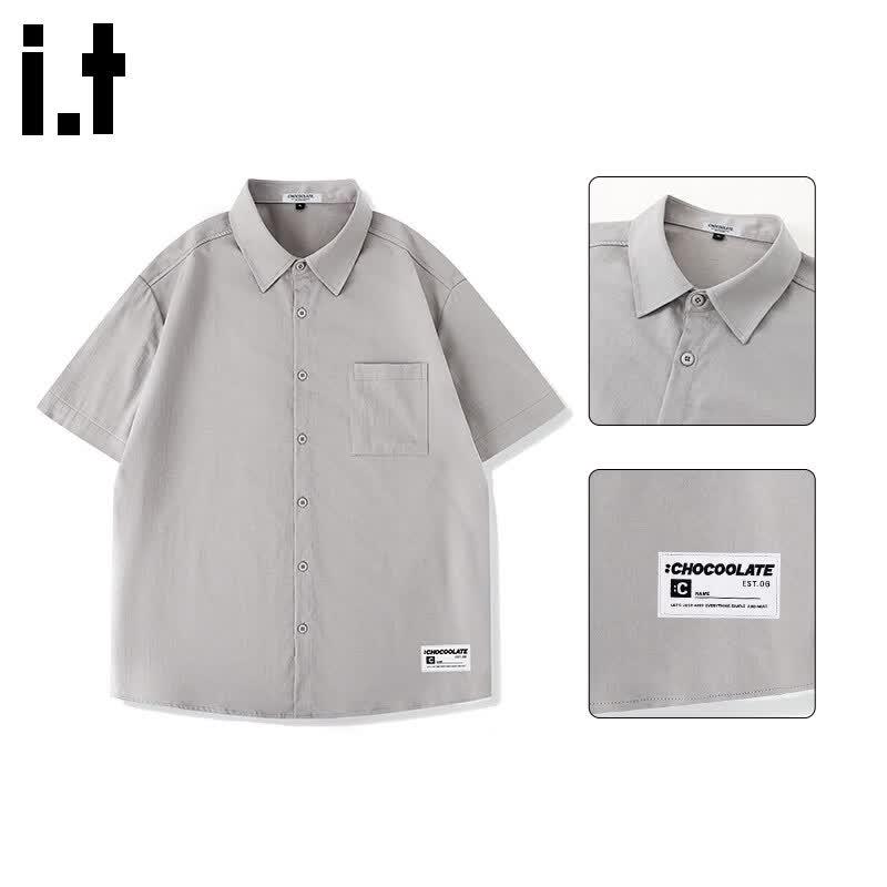 :CHOCOOLATEit Men s Loose Fit Short-Sleeve Casual Shirt 2XL