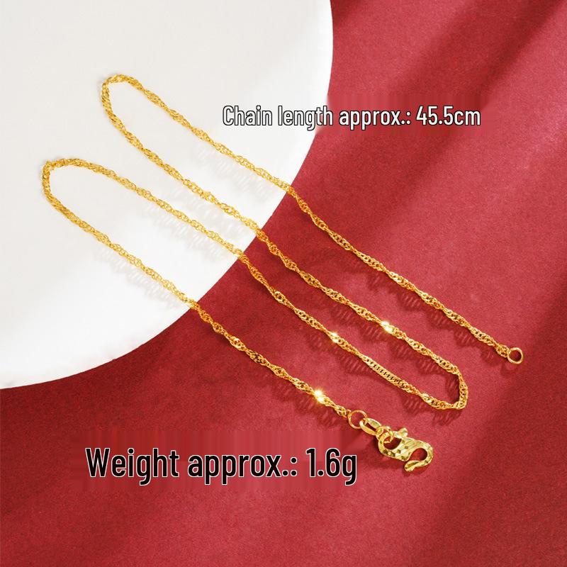 Vietnam Sa Gold Necklace Women Summer Cross-border Versatile Jewelry - Plain Chain Cross
