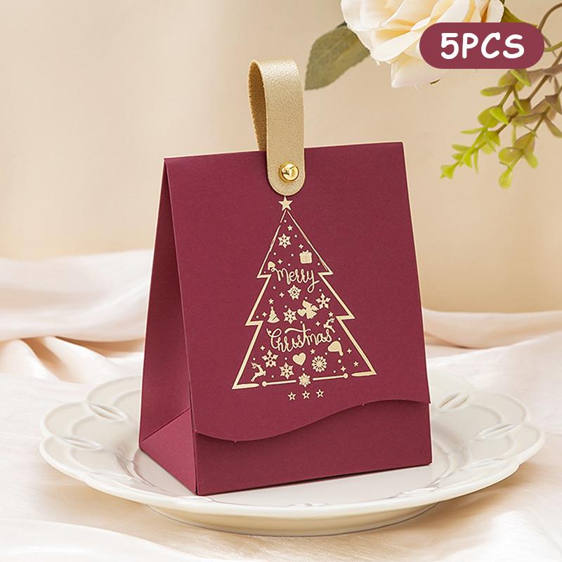 

5 шт. Коробка для рождественских подарков «Счастливого Рождества» для упаковки печенья и конфет, Рождественские подарочные пакеты A6