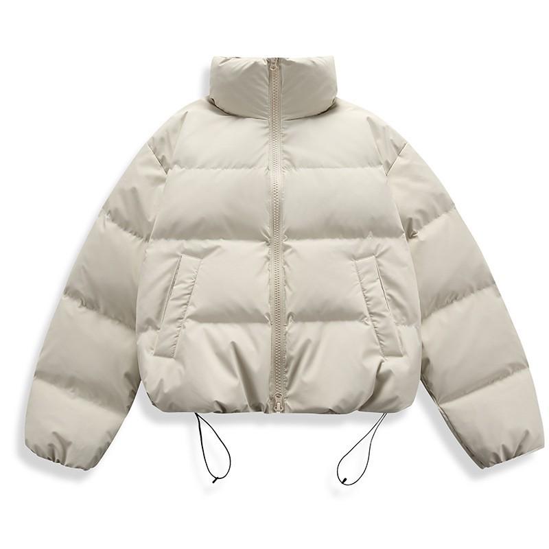 Mens Winter Down Jacket Stand Collar Warm Puffer Coat 90% White Duck Loose Fit Short Length Cold Weather