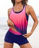 2025 Stylish European & American Women's Printed Bikini Three-Piece Set with Hollow Out, Backless Design & Belly Coverage