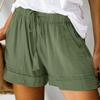 Women's Casual Loose Elastic Waist Plus Size Shorts with Pockets Trousers