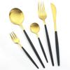 5Pcs Gold Dinnerware Cutlery Set Knife Cake Fork Tea Spoon Dinner Tableware Stainless Steel Flatware Home Kitchen Silverware Set