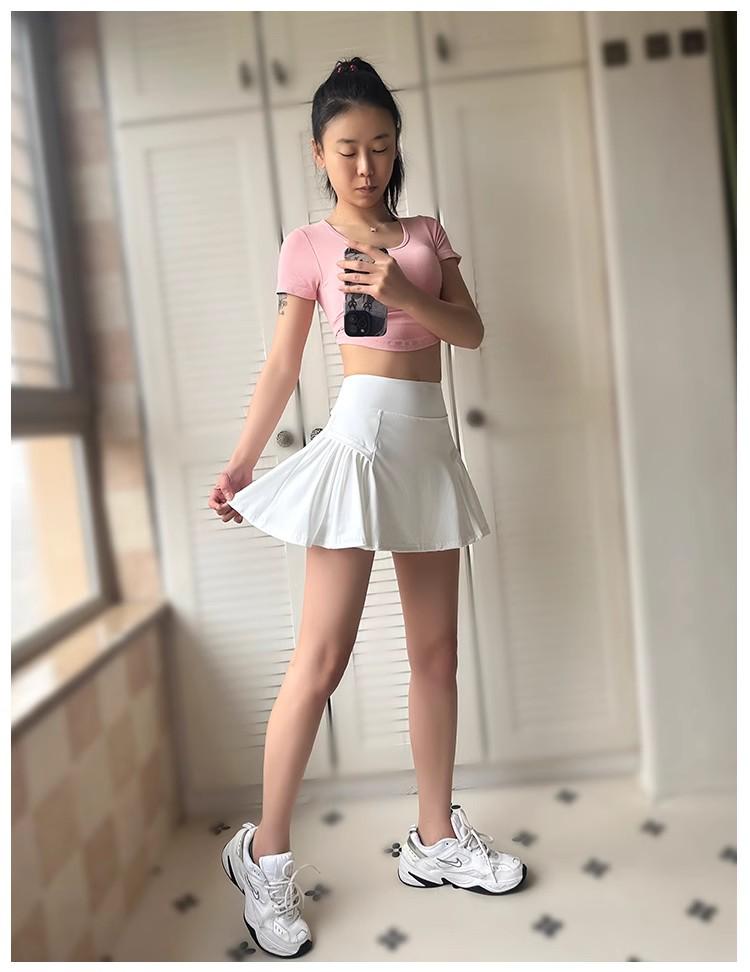 Sportovní sukně A-linie s vysokým pasem, rychleschnoucí, pro badminton, běh, tenis a fitness