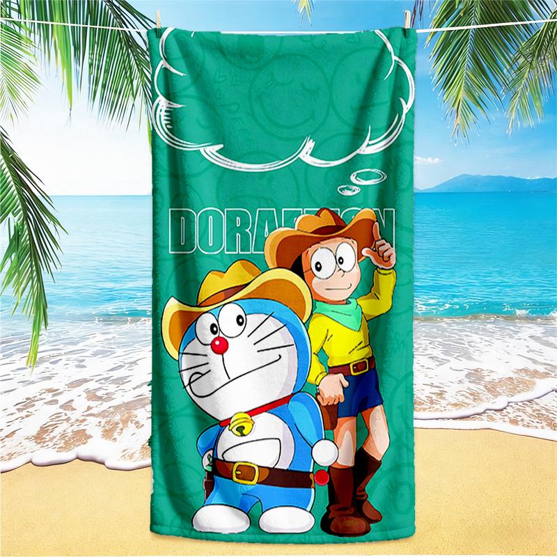 1pc Doraemon Adventure Begins beach towel,quick drying absorbent beach towel,outdoor sports swimming beach towel,Soft and comfortable Y7283