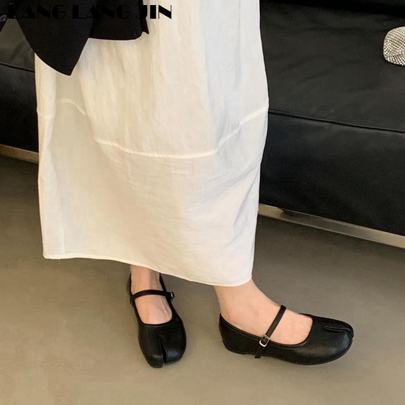 Modne Buty Tabi Ninja Damskie Płaskie Baleriny z Dzielonym Palcem Baleriny Damskie Mokasyny na Okrągłym Obcasie Tacones Damskie Mokasyny Marka Mujer