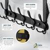 Metal Wall Mounted Coat Rack | 5 Tri-Hooks Hold Up To 50 LBS | On Door Towel Rack Can Be Installed In Minutes - All Setup Tools Included | For