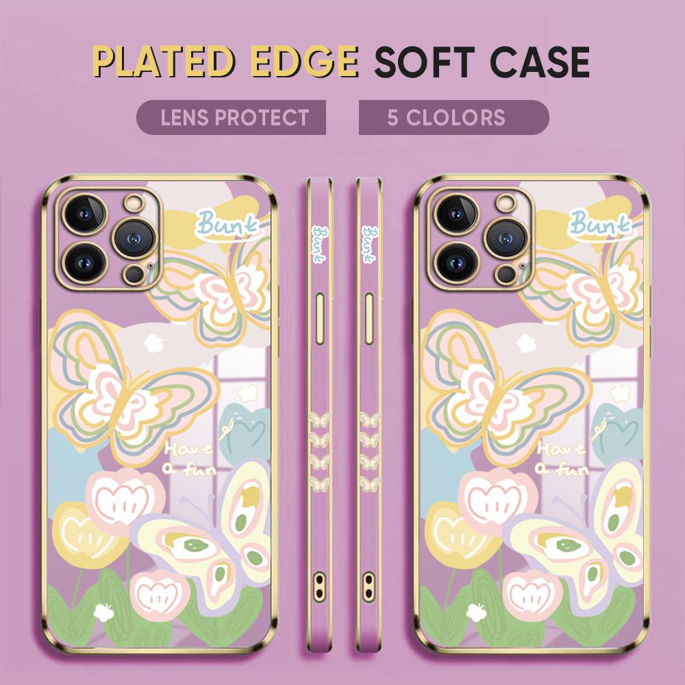 

Красочный чехол для телефона с бабочкой для iPhone 11 13 15 Samsung Galaxy A52 Xiaomi Redmi 12C Note 10 Pro Oneplus Мягкие чехлы для смартфонов iPhone 15 Pro фиолетовый