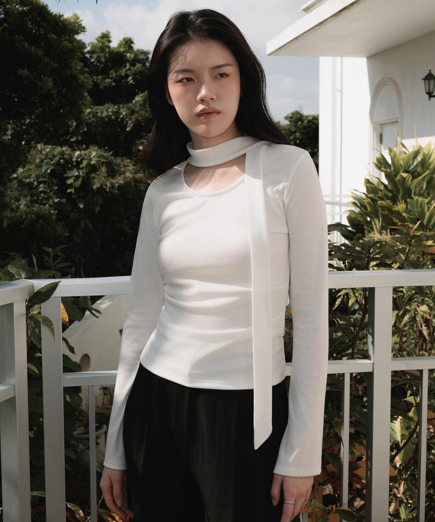 DEHEVE Tie Flare Long Sleeve [Ivory]