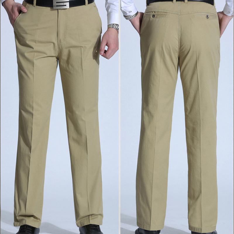 Summer  Plus Size Men's Business Casual Loose Cotton Bottoms Sweat-absorbent Thin Breathable Straight-leg Suit Pants KTB
