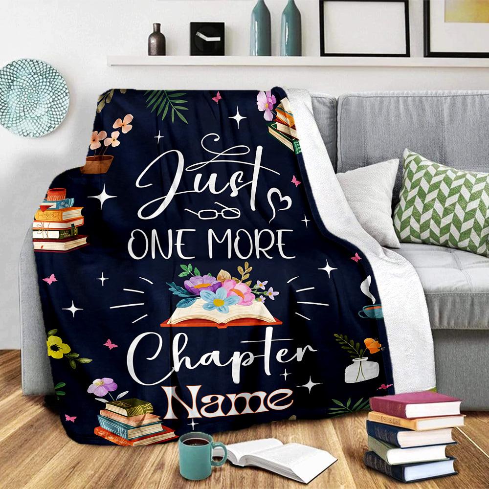 Just One More Chapter Home Customize Your Name Blankets Comfortable Soft Lightweight Allseason Multipurpose Blanket For Picnics Sofas Offices Beds