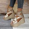 Women Platform Wedge Sandals Summer Fashion Casual Comfortable Ladies Heeled Sandals 2025 New Walking Shoes for Women High Heels